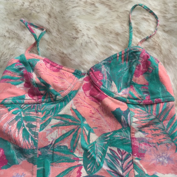 Forever 21 tropical print bodysuit - S - Picture 2 of 4